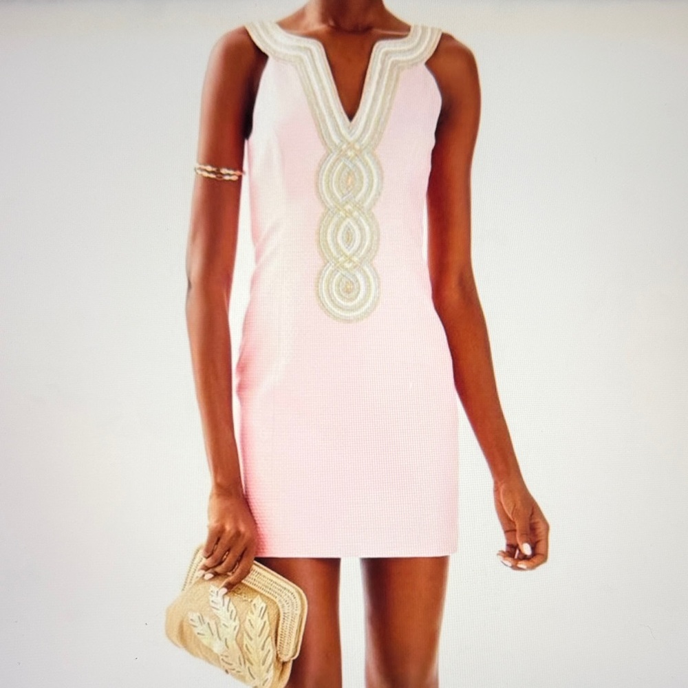Lilly Pulitzer Valli Pink Shift Fitted Mini  Dress size 2